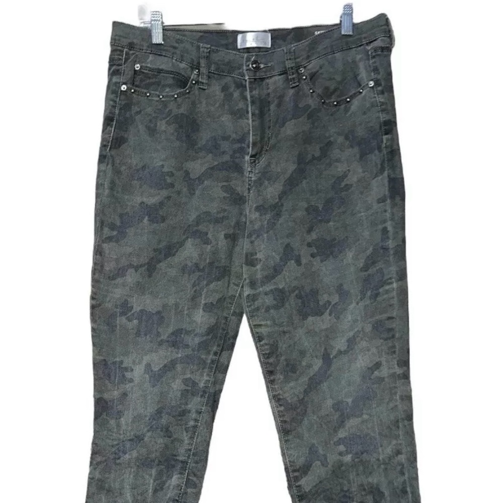Camouflage print frayed edge jeans with studs…super cute!